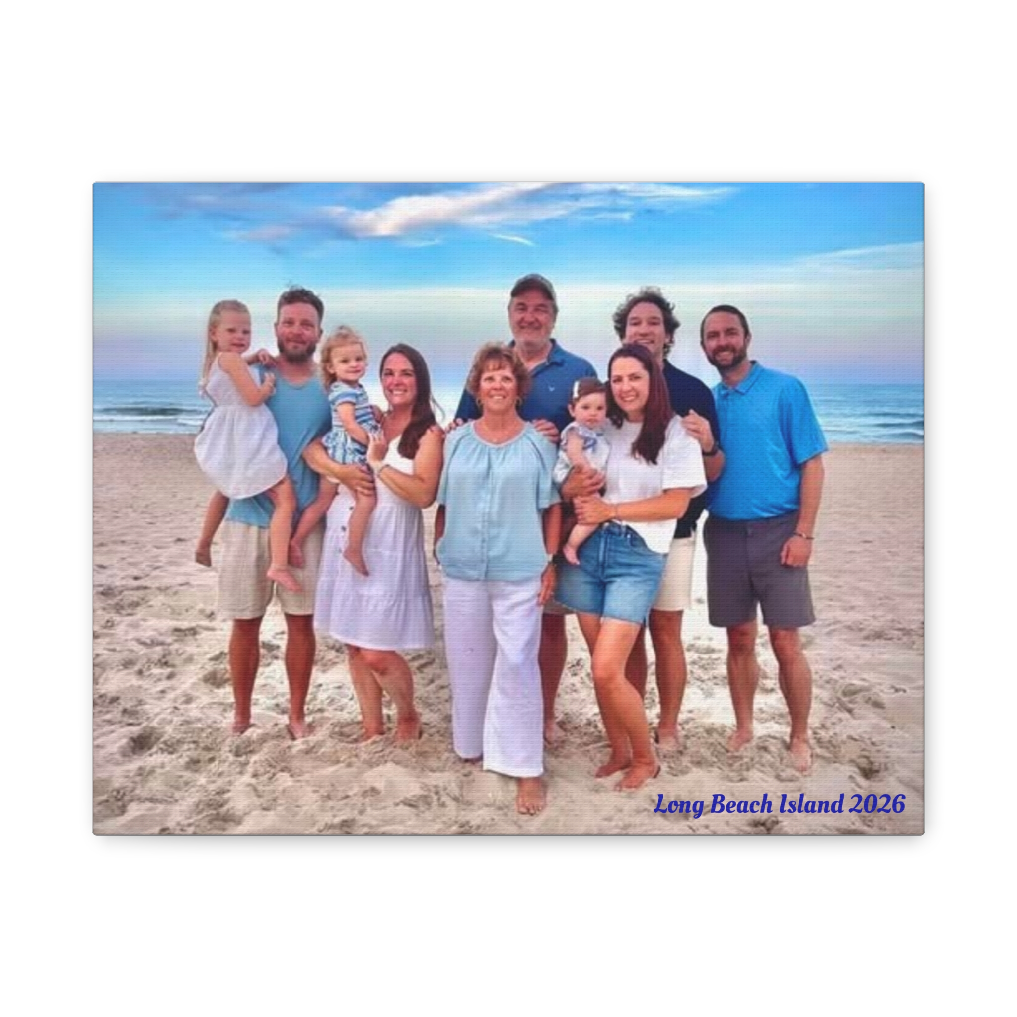 Family Beach Photo Canvas Print - "Long Beach Island 2026" Stretched Matte Wall Art - Image 9