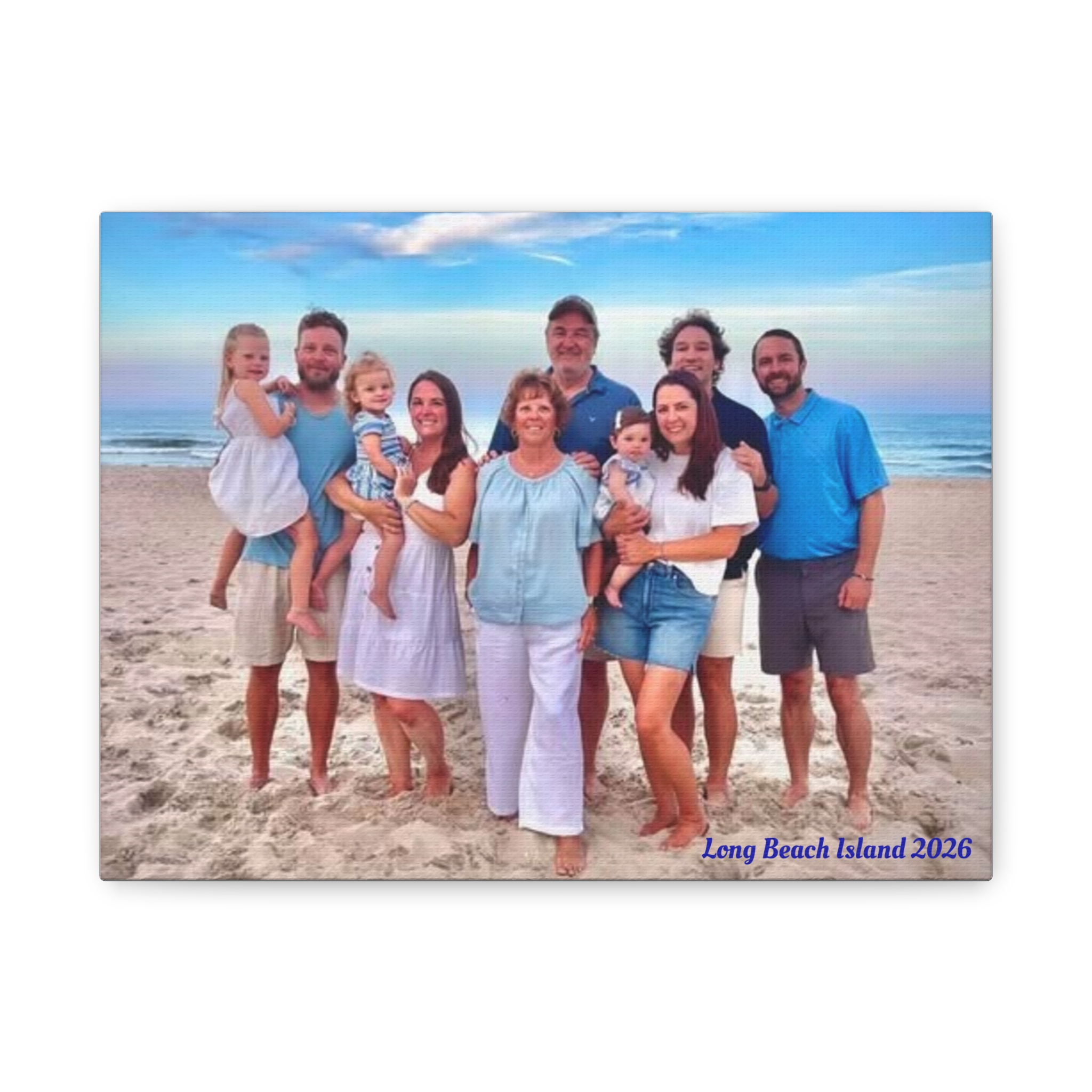 Family Beach Photo Canvas Print - "Long Beach Island 2026" Stretched Matte Wall Art - Image 5