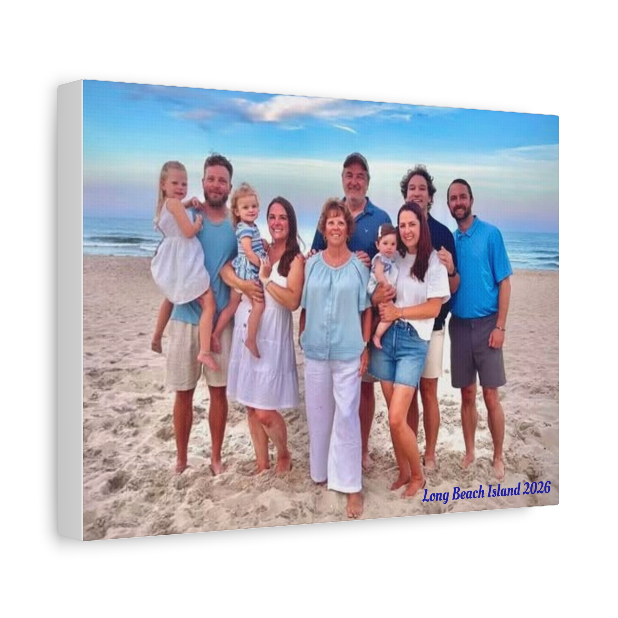 Family Beach Photo Canvas Print - "Long Beach Island 2026" Stretched Matte Wall Art - Image 6