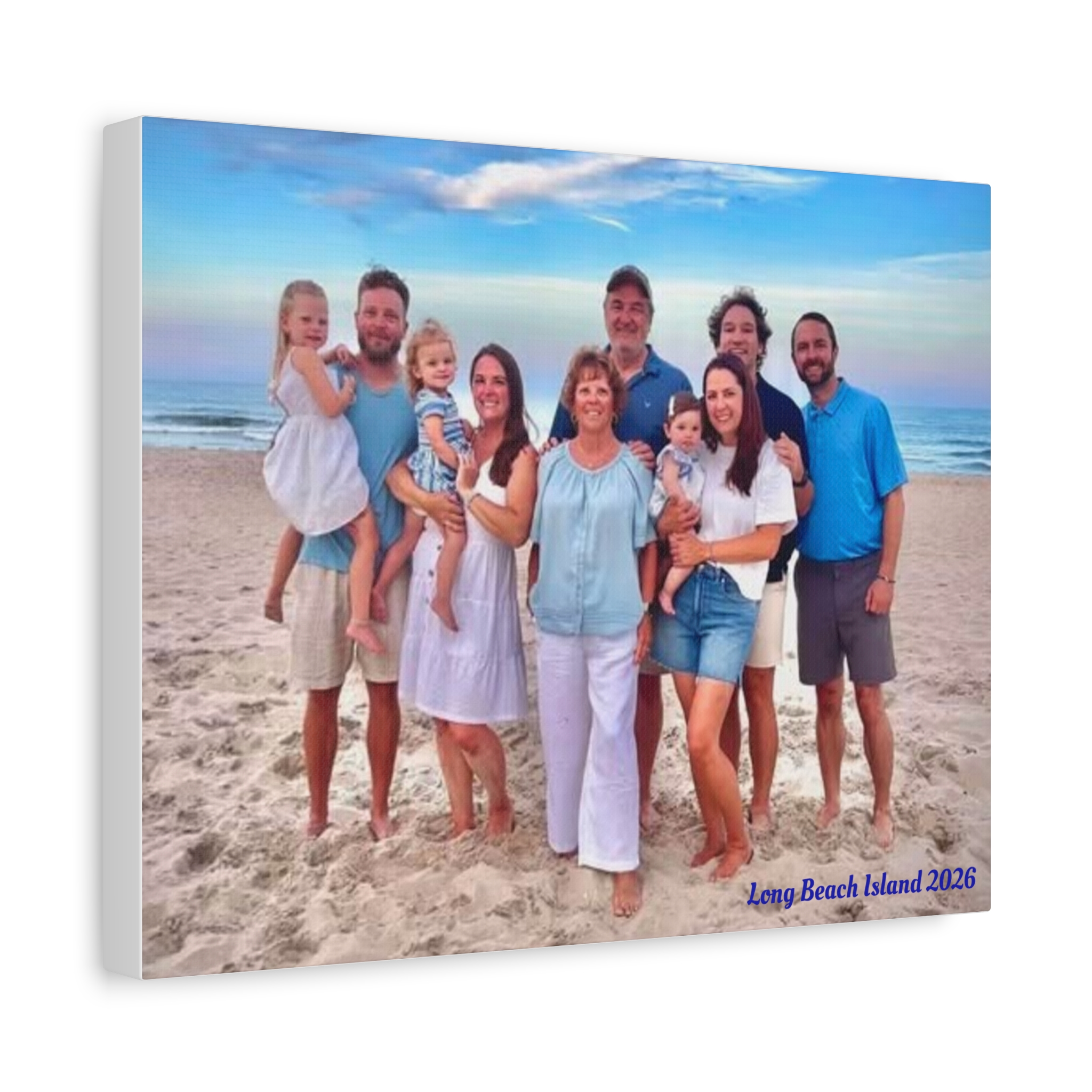 Family Beach Photo Canvas Print - "Long Beach Island 2026" Stretched Matte Wall Art - Image 10