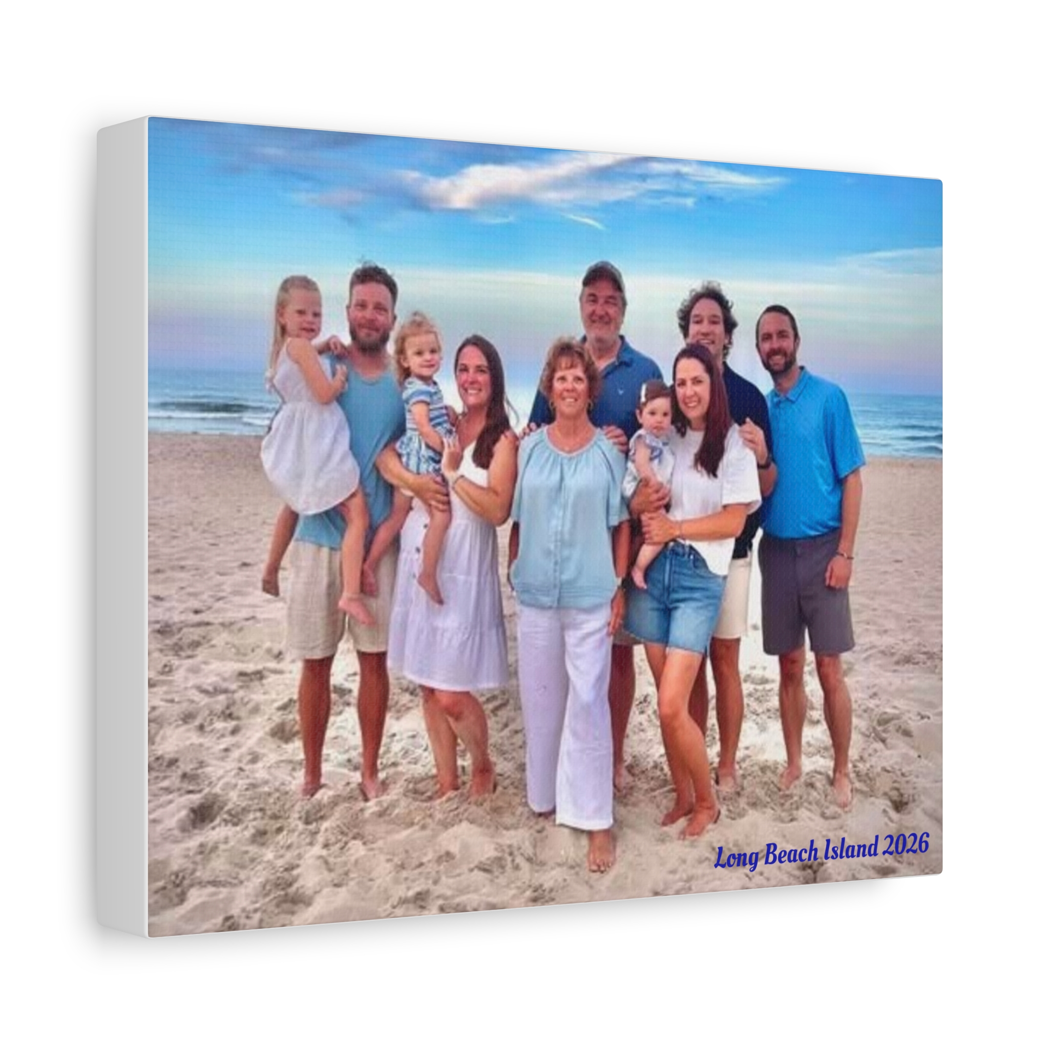 Family Beach Photo Canvas Print - "Long Beach Island 2026" Stretched Matte Wall Art - Image 2